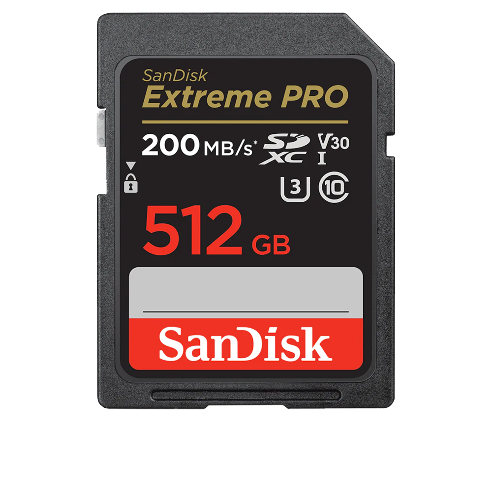 SanDisk SD Extreme Pro 200MB/s 512 GB SDXC V30 UHS-I U3 Class 10